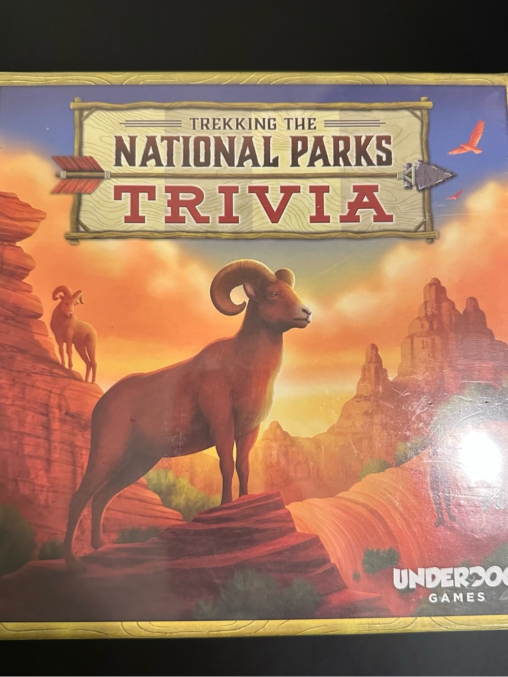 Trekking the National Parks Trivia Board Game - Orange Artwork
